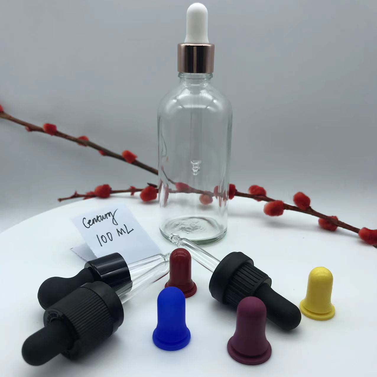 100ml clear dropper glass bottle