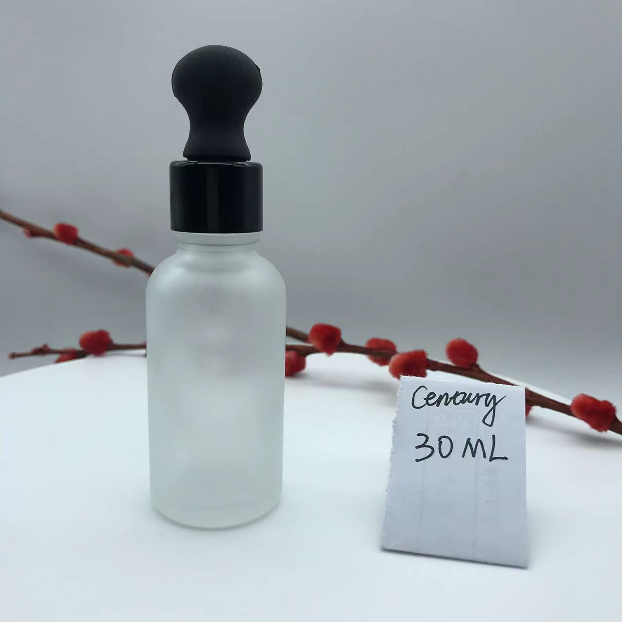 30ml matte clear dropper glass bottle