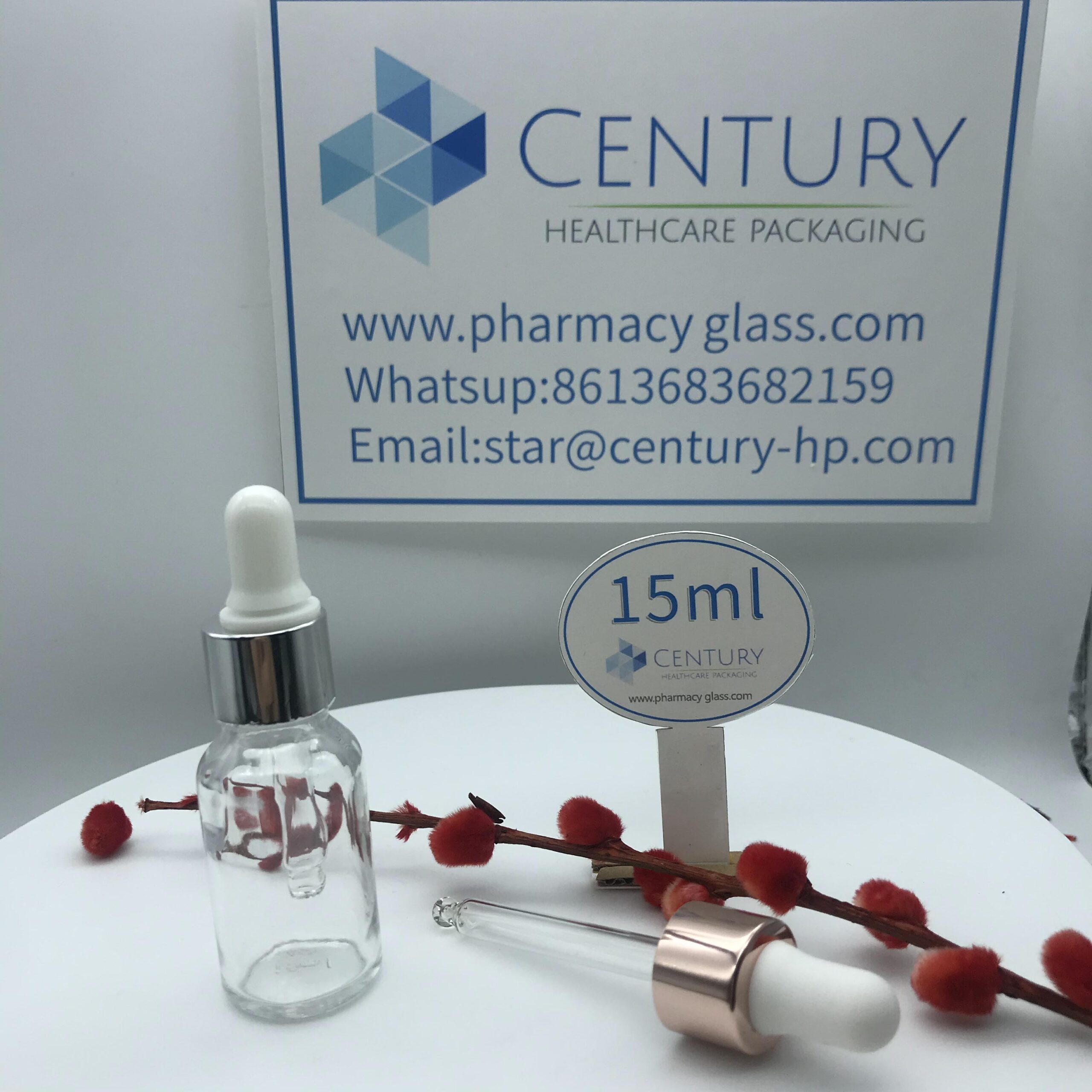 15ml clear Glass Bottle and cap