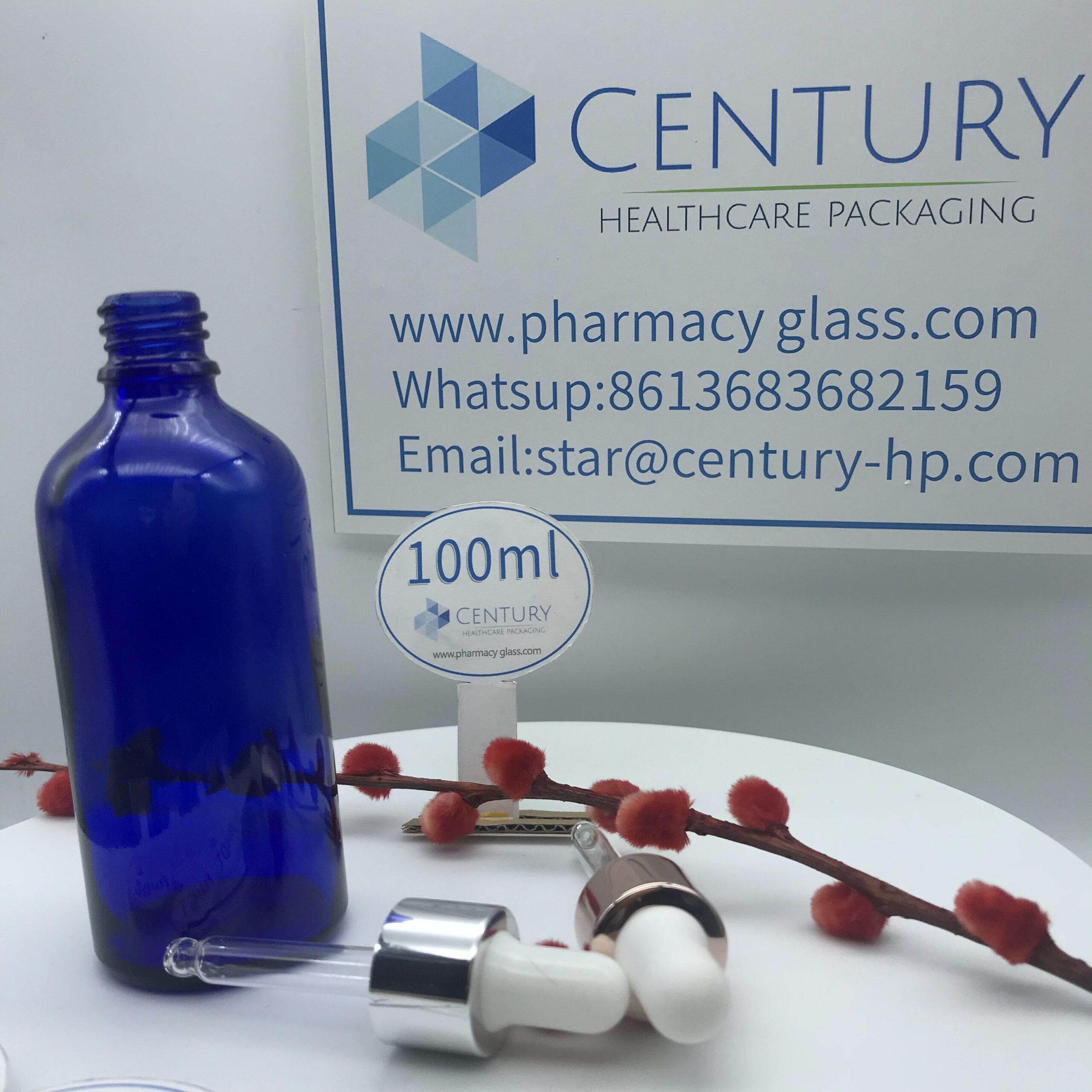 100ml Blue Dropper Glass Bottle and cap