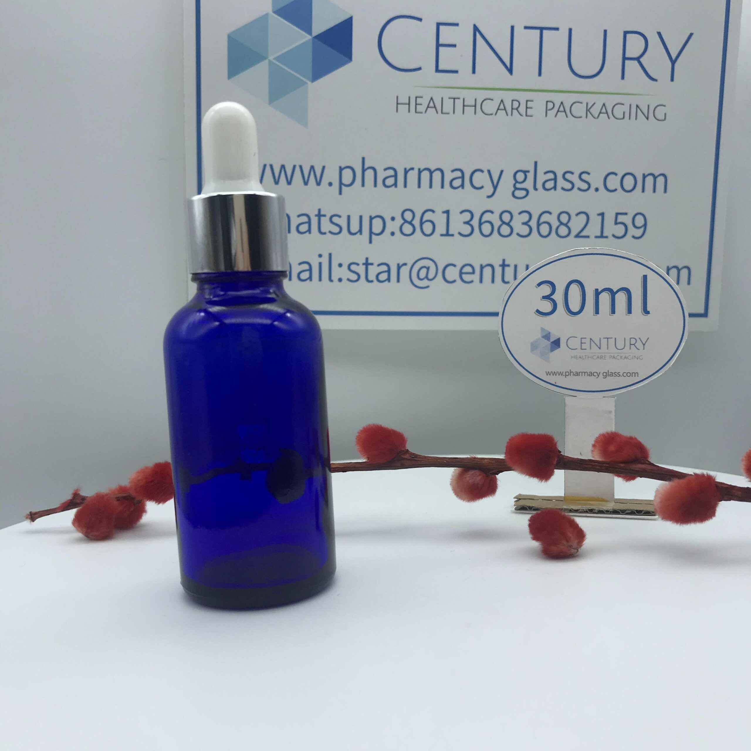 30ml Blue Glass Bottle