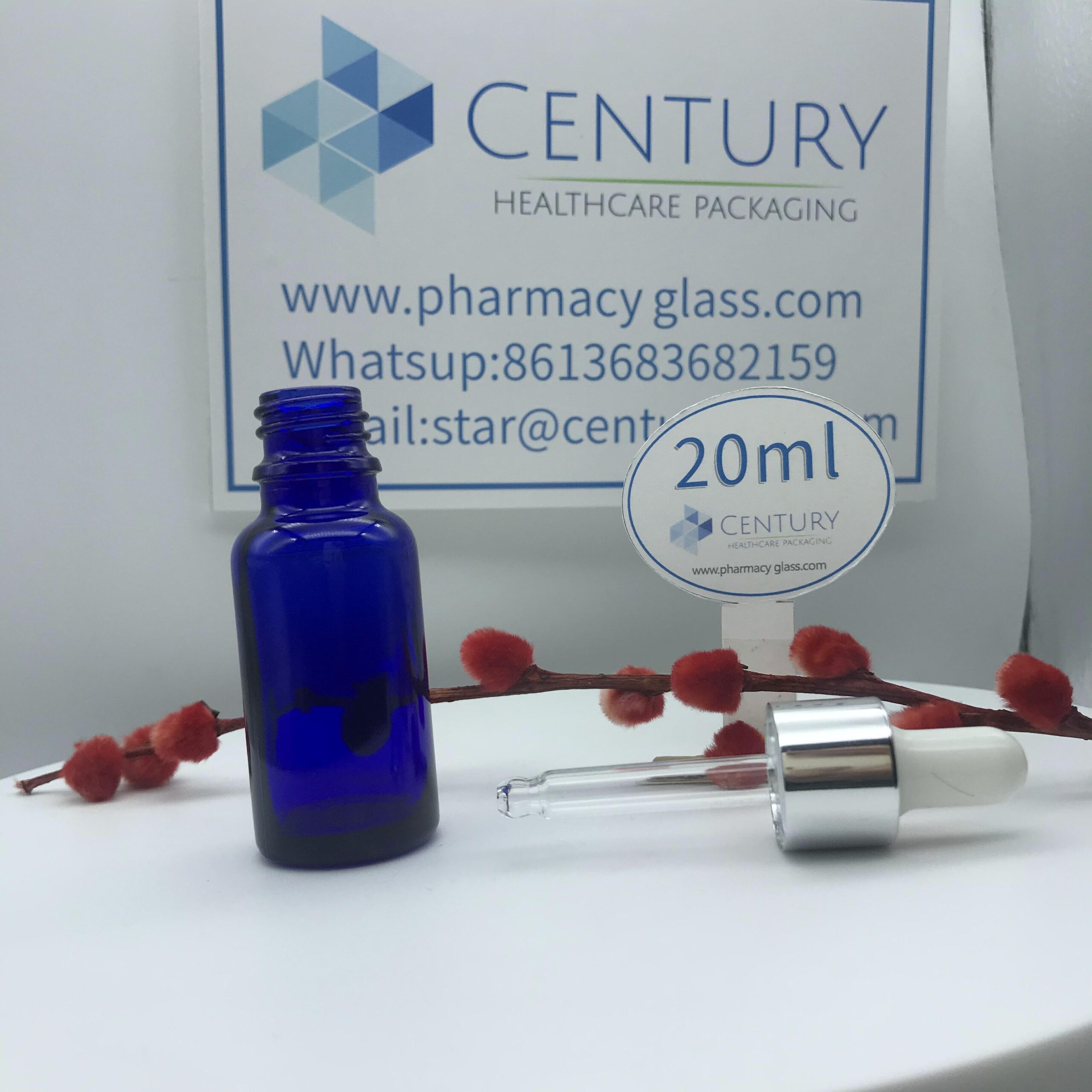 20ml Blue Dropper Glass Bottle