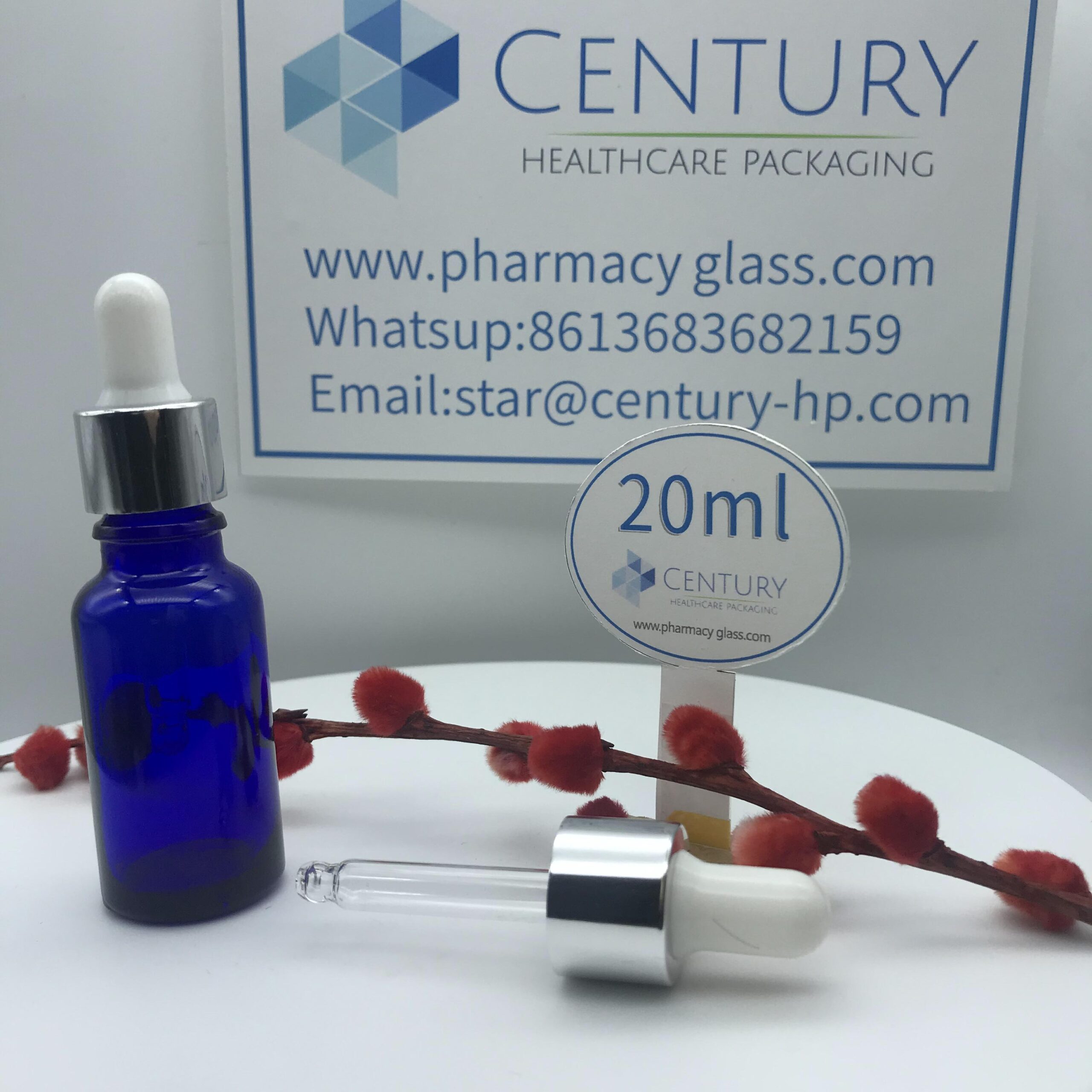 20ml Blue Dropper Glass Bottle