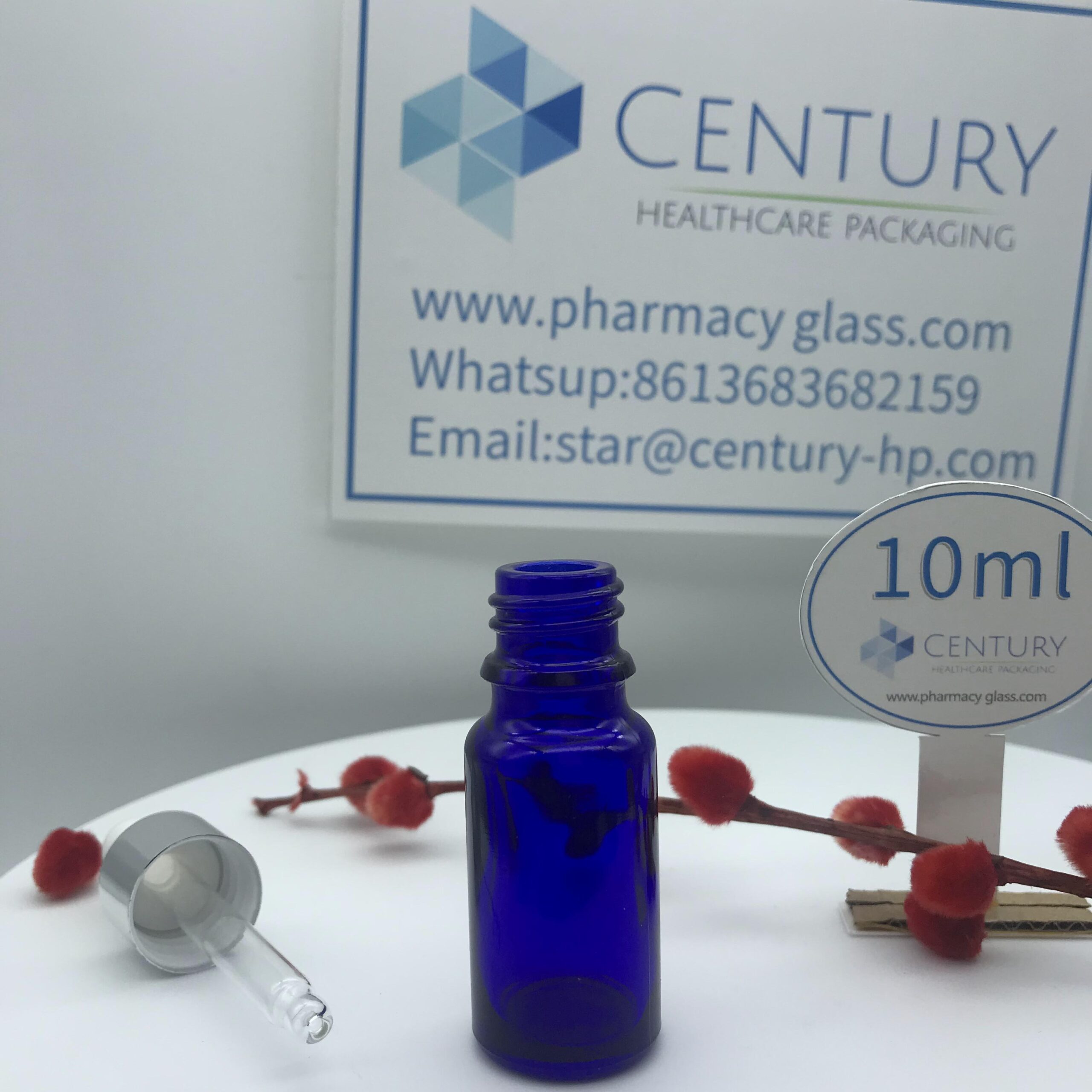 10ml Blue Glass Bottle and cap
