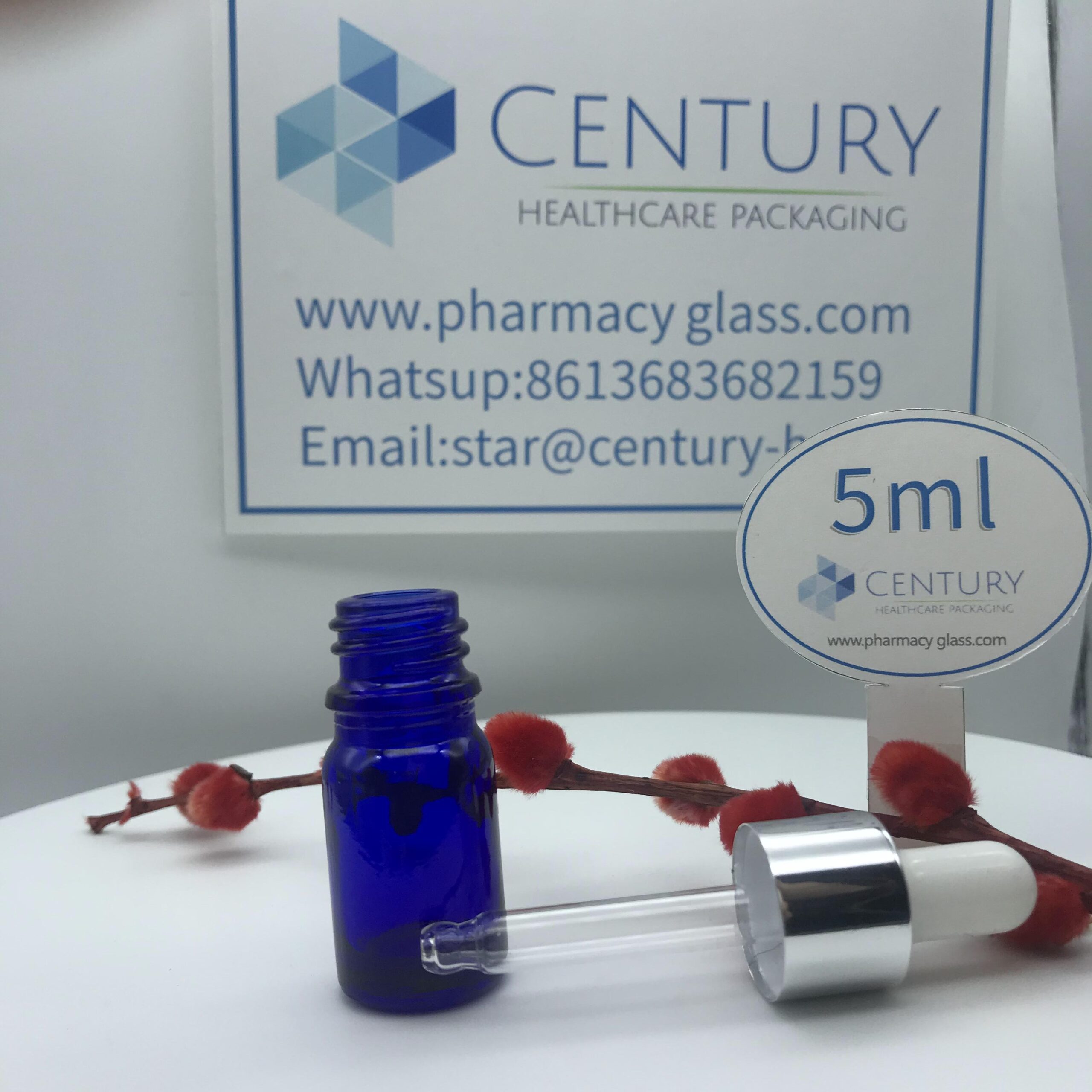 5ml Blue Dropper Glass Bottle