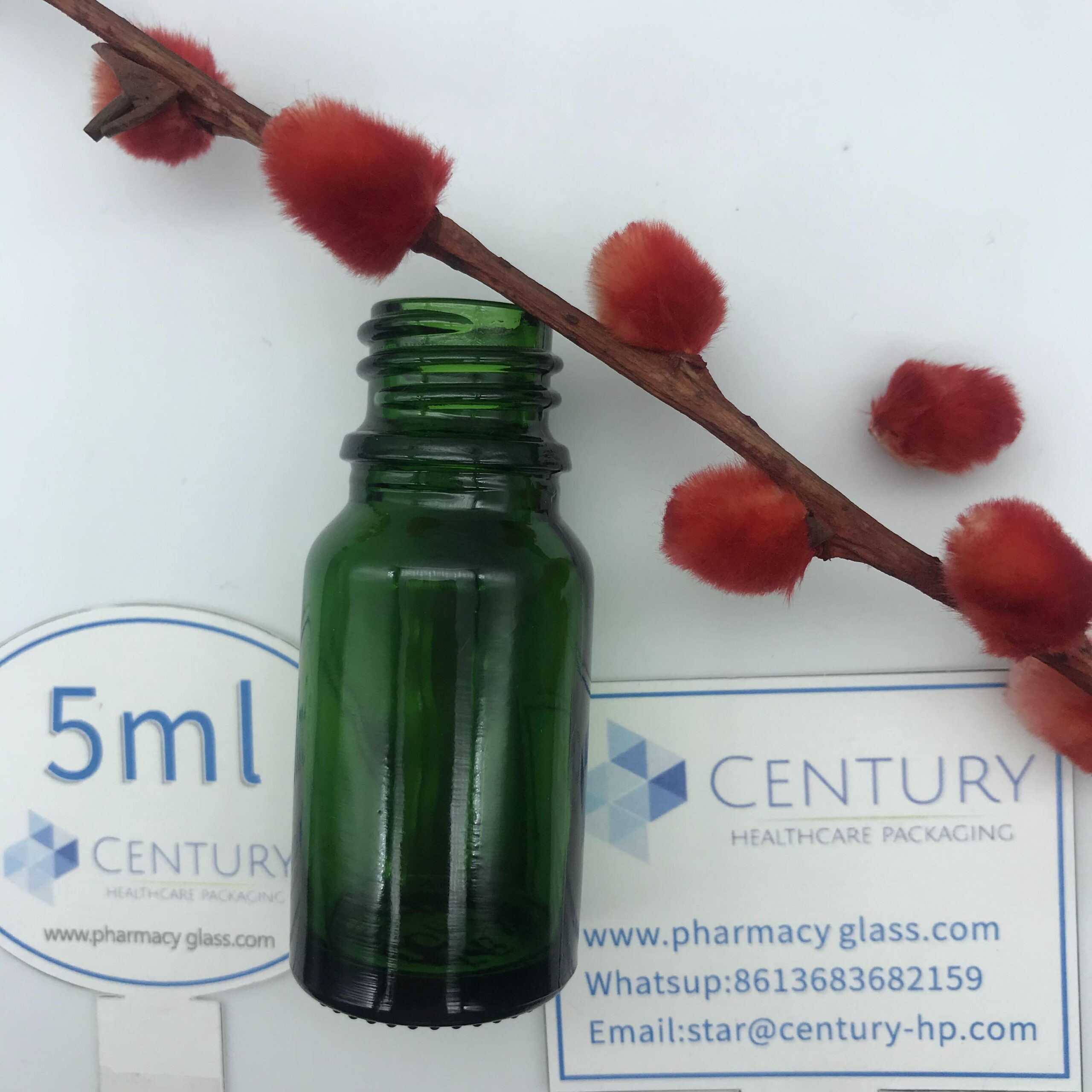 5ml green dropper glass bottle