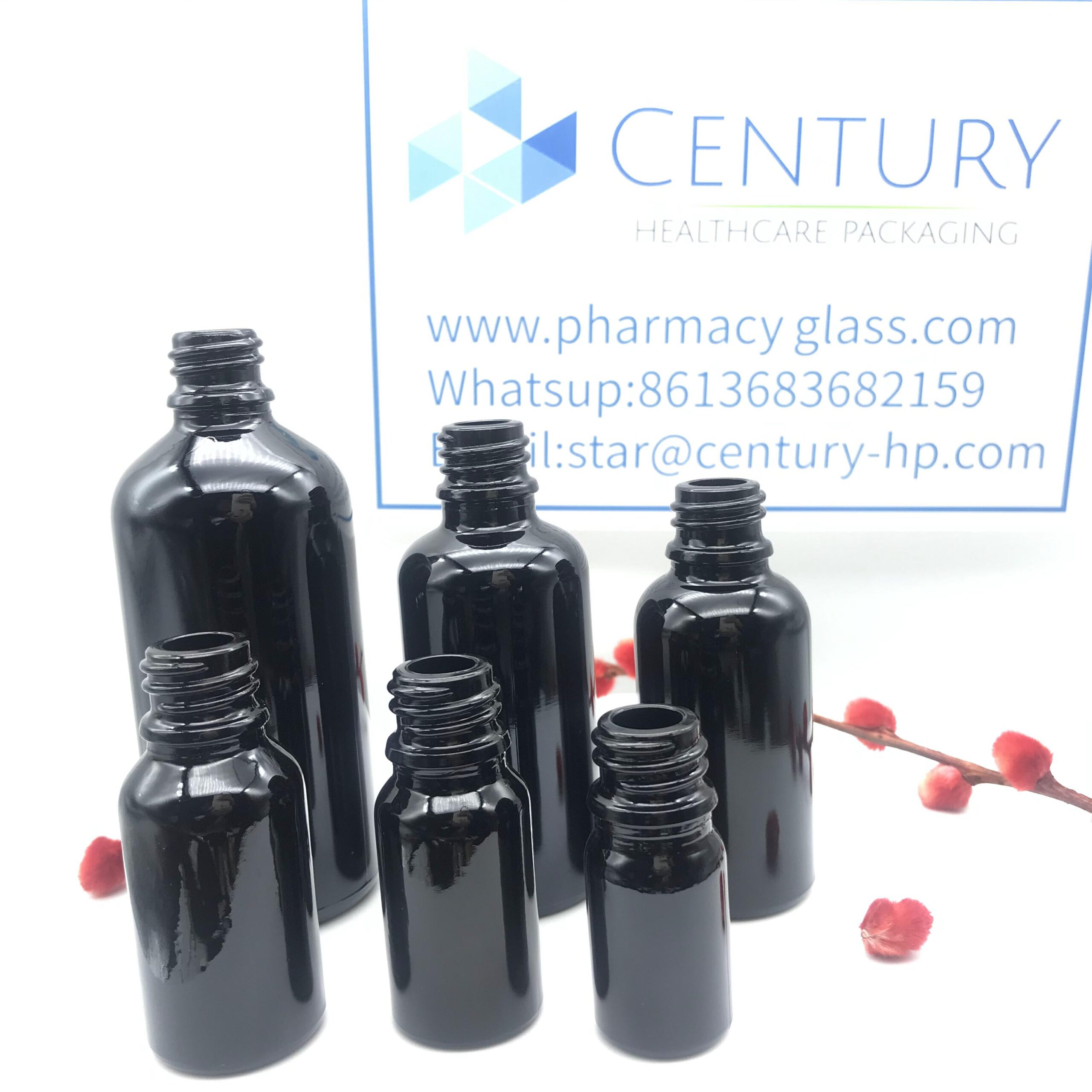 black glass bottle