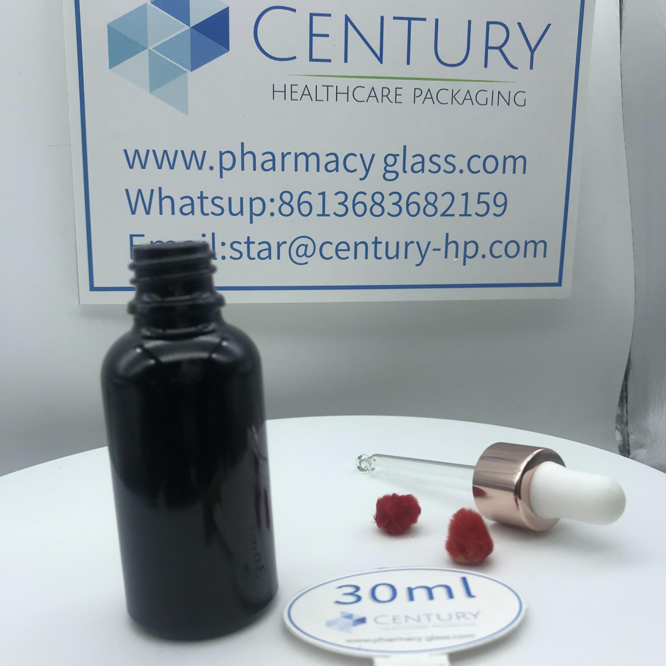 30ml black glass bottle