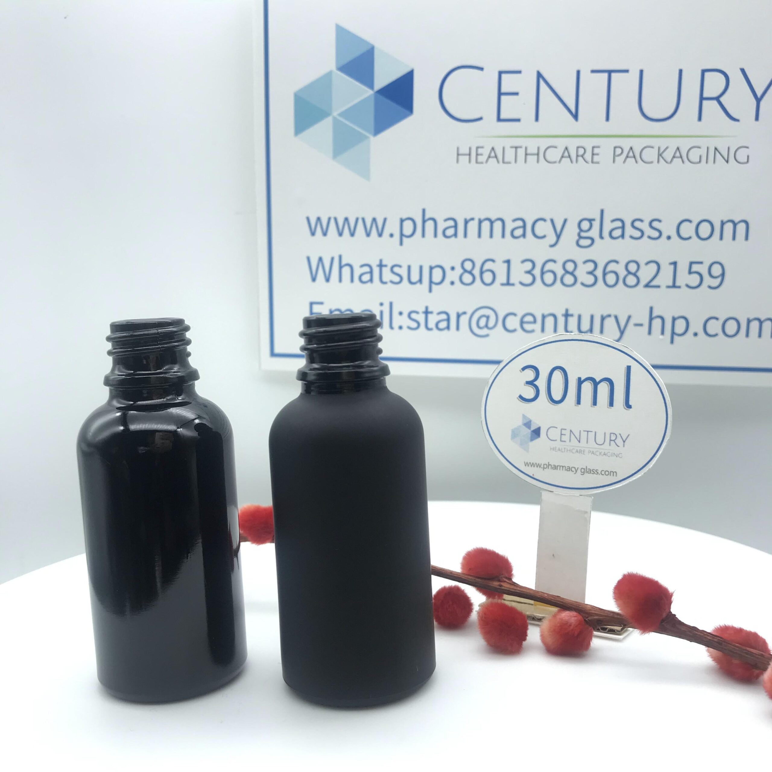 30ml black glass bottle