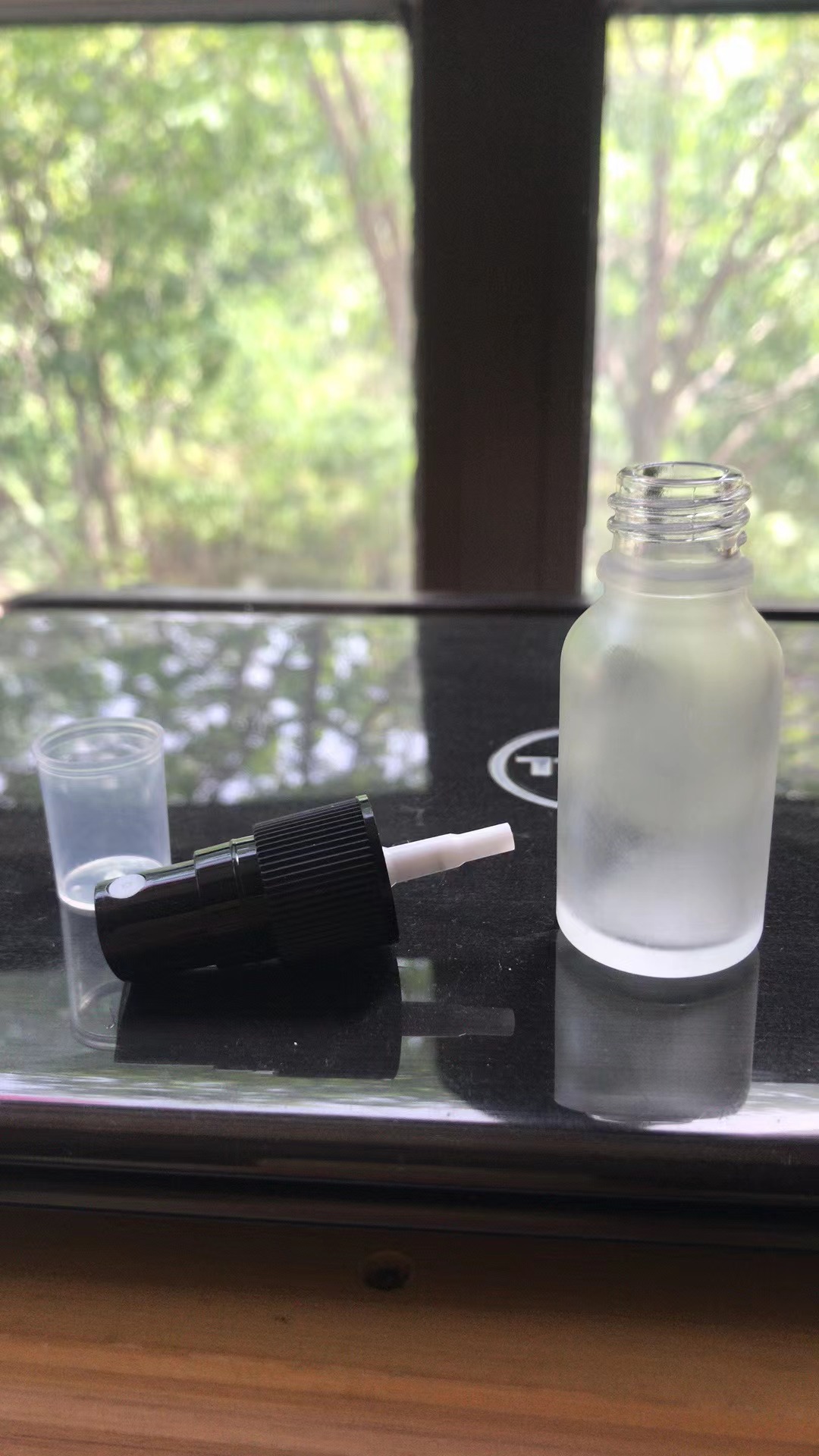 dropper glass bottle and spray head