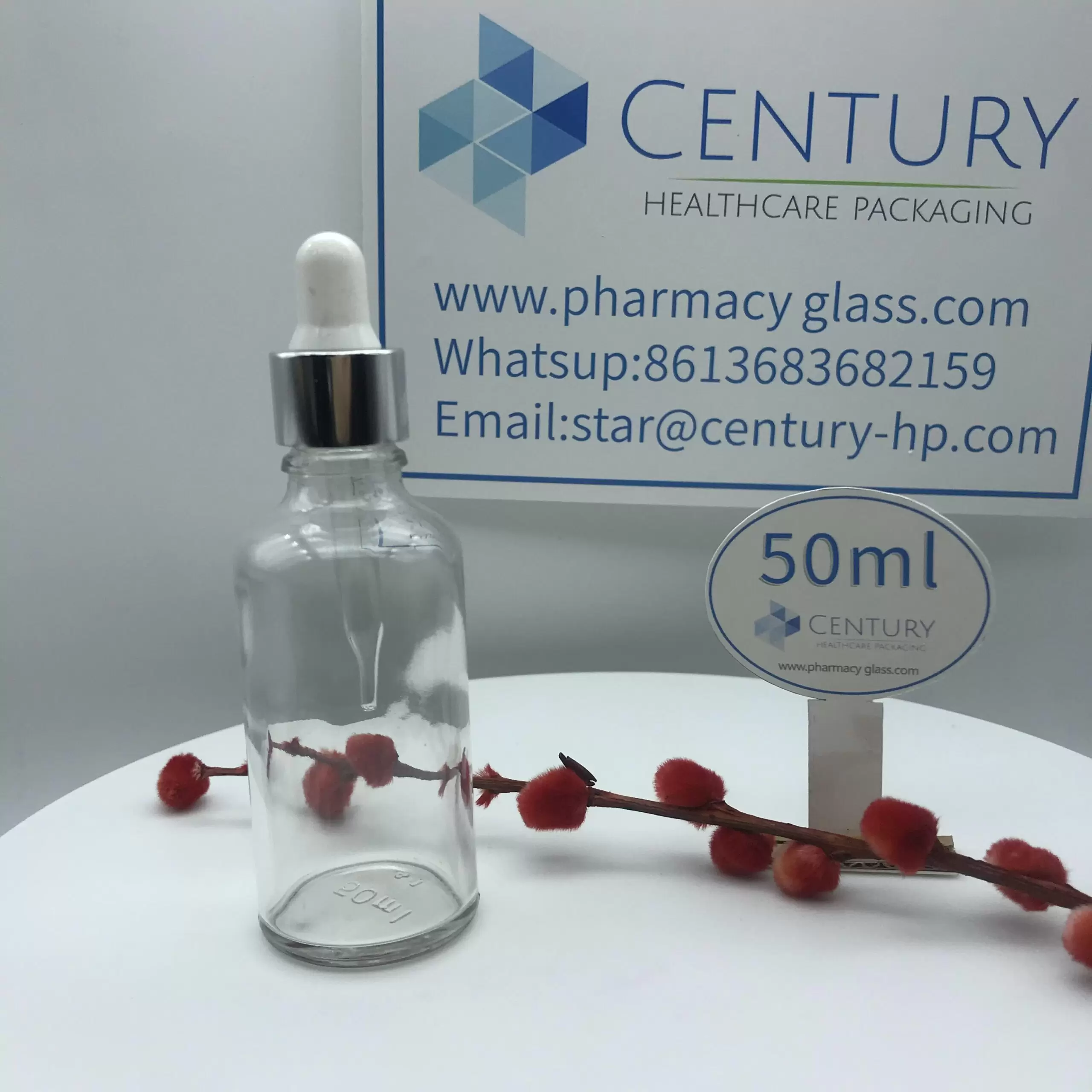 50ml clear Dropper Glass Bottle