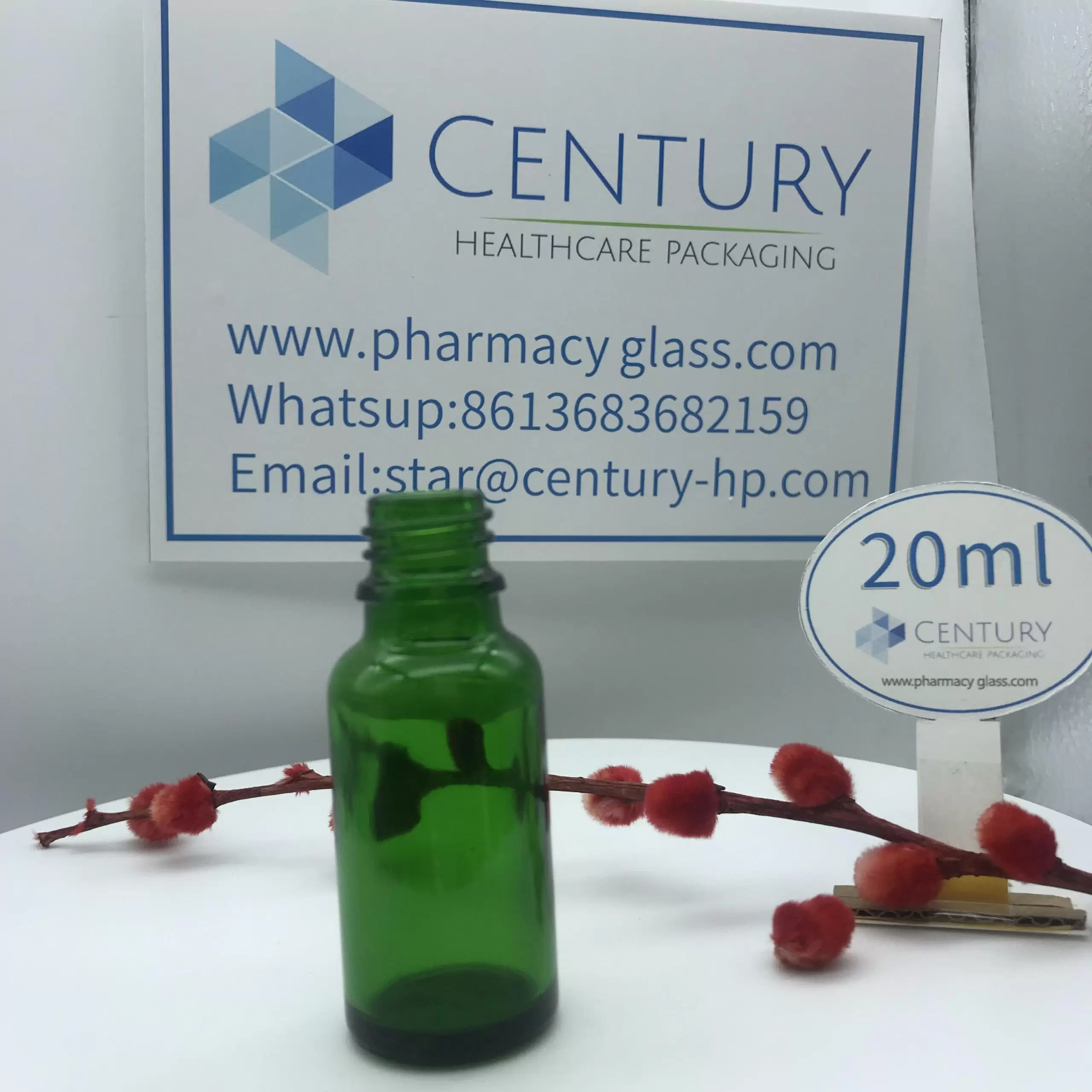 20ml green glass bottle