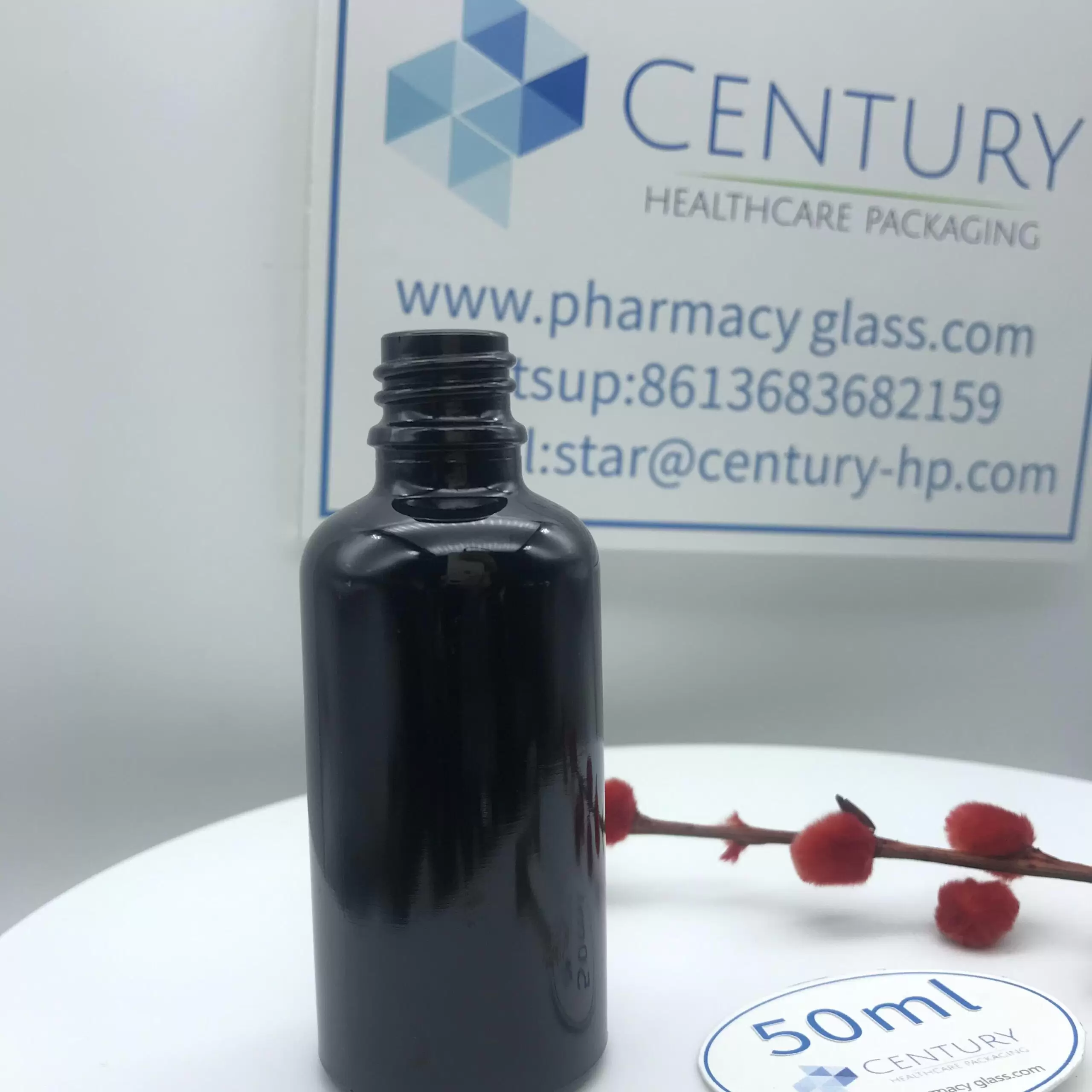 50ml black glass bottle